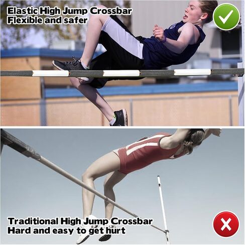 2Pack Elastic Krossband Crossbar,13Ft High Jump Training Equipment,Foldable Gymnastics Bar,Long High Jumping Bungee Elastic Crossbar,Pole Vault Training Jump Bands for High Jump Practice in Saudi Arabia