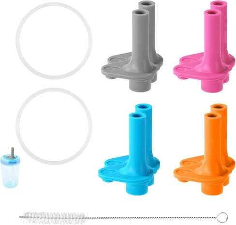 8pcs Replacement Bite Valve for Zak Designs Kelso 15oz, Silicone Reusable Mouthpiece with Cleaning Brush & Sealing Rings BPA-Free & Leak-Proof Straw Cup Lid Accessories for Zak (4 Colors) in Saudi Arabia