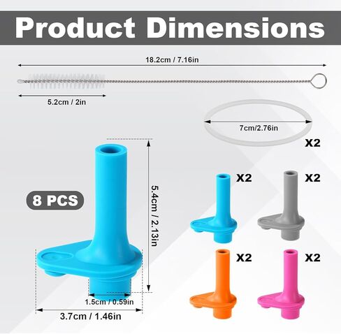 8pcs Replacement Bite Valve for Zak Designs Kelso 15oz, Silicone Reusable Mouthpiece with Cleaning Brush & Sealing Rings BPA-Free & Leak-Proof Straw Cup Lid Accessories for Zak (4 Colors) in Saudi Arabia