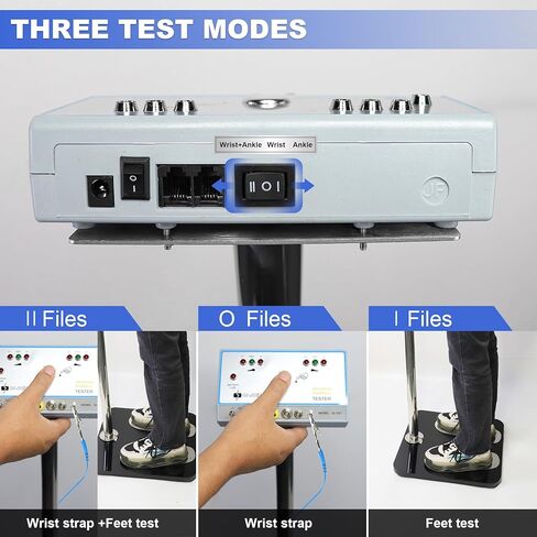 HNZXIB SL-031 ESD Tester Compatible with Anti Static Wrist Strap & Footwear, 3-Color Indicator Alarm Tool, Human Body Comprehensive Static Tester for Electronics Workshop ESD Check in Saudi Arabia