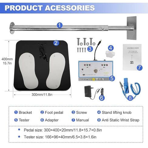HNZXIB SL-031 ESD Tester Compatible with Anti Static Wrist Strap & Footwear, 3-Color Indicator Alarm Tool, Human Body Comprehensive Static Tester for Electronics Workshop ESD Check in Saudi Arabia