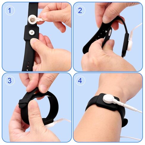 حزام معصم مضاد للكهرباء الساكنة، شريط تأريض ESD مقاس 9 بوصة قابل للتعديل على شكل زر من السيليكون الموصل، متوافق مع موصلات كبس 3.5 مم لإصلاح وتجميع الإلكترونيات، أسود in Kuwait