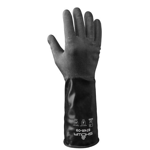 SHOWA 874 Butyl Chemical Resistant Safety Glove with Smooth Grip, Unlined, 14 mil Thick, 14" Length, Medium (1 Pair) in Saudi Arabia