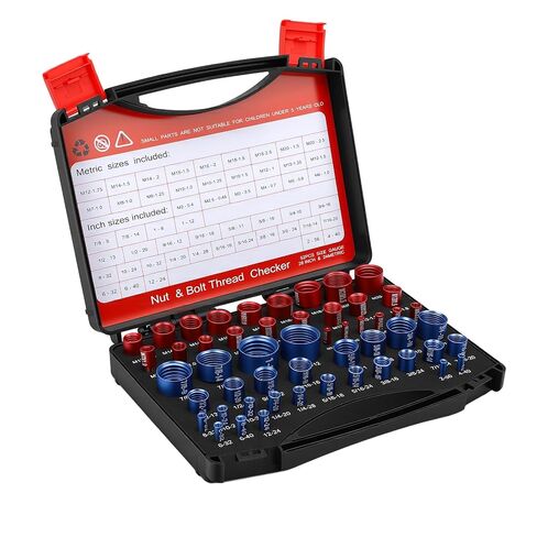 Thread Checker 28 Imperial 24 Metric Units Kit | Nut and Bolt Thread Checker Set with Thread Measuring Tool SAE and Metric, Removable Thread Identifier Tool for Screws and Bolts in Saudi Arabia