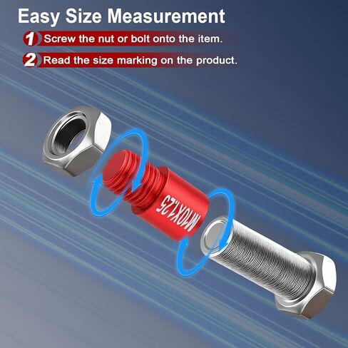 Thread Checker 28 Imperial 24 Metric Units Kit | Nut and Bolt Thread Checker Set with Thread Measuring Tool SAE and Metric, Removable Thread Identifier Tool for Screws and Bolts in Saudi Arabia