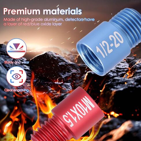 52 قطعة من صواميل ومسامير فحص الخيوط + مجموعة قياس الخيوط، 28 SAE (أزرق) و24 متري (أحمر) مع مقياس درجة 58 شفرة، مكتشف حجم المسمار المحمول للمساحات الضيقة، وإصلاح الميكانيكا، والمشروعات اليدوية in Kuwait