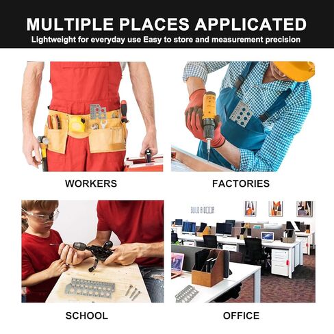 مقاييس NORTOOLS المصنوعة من الفولاذ المقاوم للصدأ لمقاييس حجم لقمة الحفر الجزئية - 29 فتحة (1/16 بوصة إلى 1/2 بوصة × 1/64 بوصة) مع مؤشر قطر السلك، وعلامات محفورة بدقة للميكانيكيين وعمال الخشب (فضي) in Kuwait