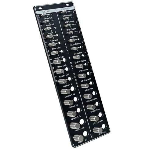 Thread Checker Gauge Tool, 30 Sizes Bolt and Nut Identifier Board, 15 Metric and 15 Standard Sizes in Saudi Arabia