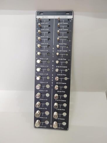 Thread Checker Gauge Tool, 30 Sizes Bolt and Nut Identifier Board, 15 Metric and 15 Standard Sizes in Saudi Arabia
