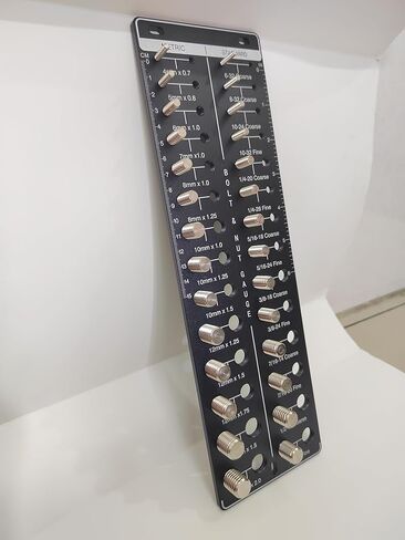 Thread Checker Gauge Tool, 30 Sizes Bolt and Nut Identifier Board, 15 Metric and 15 Standard Sizes in Saudi Arabia