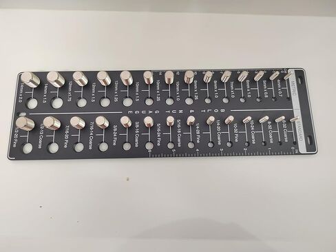 Thread Checker Gauge Tool, 30 Sizes Bolt and Nut Identifier Board, 15 Metric and 15 Standard Sizes in Saudi Arabia