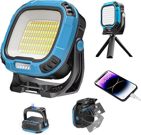ضوء العمل LED أضواء العمل المغناطيسية القابلة لإعادة الشحن 2500LM مقاوم للماء قابل للطي ضوء الفيضانات المحمولة 180 درجة ضوء العمل قابل للطي للتخييم وصيد الأسماك وإصلاح السيارات والمشي لمسافات طويلة والمرآب وإضاءة موقع العمل (أسود) in Kuwait