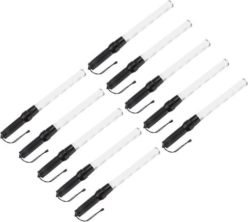 PATIKIL 21 Inch Traffic Wands, 10 Pcs 2 Flashing Modes LED Warning Light Police Signal Controller with Wrist Lanyard for Car Direct, Traffic, Airport, Parking Guide, Green in Saudi Arabia