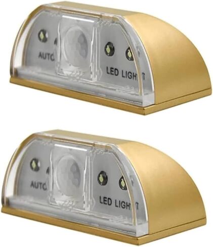 Keyhole Light,AMZSTAR 4LED Keyhole Lamp Infrared PIR Motion Detector Cabinet Light Battery Operated Bedroom Emergency Light Small Night Light Door Lock Sensor Light (1pcs Gold) in Saudi Arabia