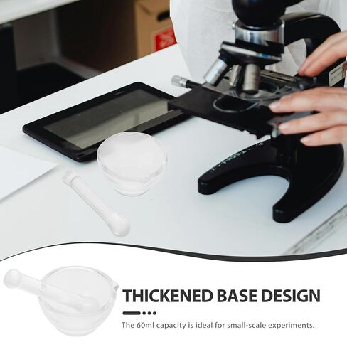 Didiseaon Thickened Base Glass Mortar and Pestle Laboratory and Kitchen Grinder for Chemical Experiments Stable Non-tip Design with Smooth Surface Easy to Clean in Saudi Arabia