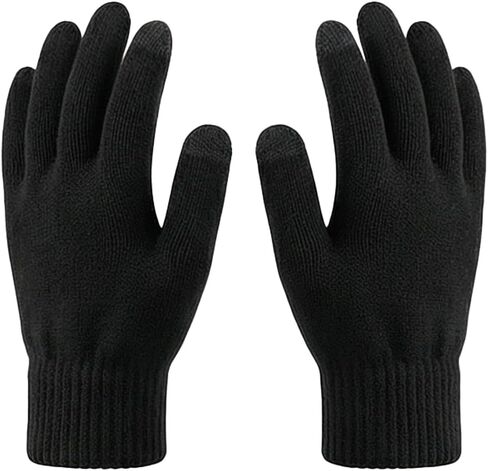 Thick Full Finger Knitted Touch Screen Warm Gloves For Men Women, Soft Winter-proof, Outdoor Cycling Running And Driving Wear in Saudi Arabia