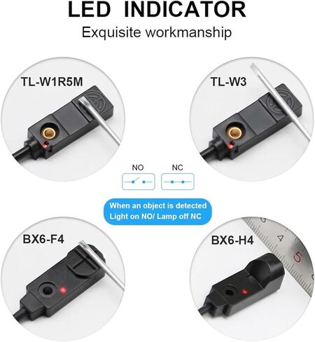 TL-W3 Series Metal Detection Small Square Switch Non-Flush 3mm 4mm DC 3-Wire Inductive Proximity Sensor(Bx6-h4,PNP NC) in Saudi Arabia