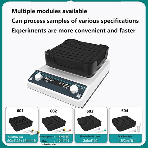 Vortex Mixer Lab Shaker 3000 RPM with Timer - 4mm Swing & EVA Modules for Centrifuge Tubes, Nail Polish, Tattoo Ink, Paint Mixing (50 Tubes Capacity) in Saudi Arabia