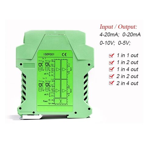 1pcs 4-20ma to 0-10v 0-5v Converter 1 in 1 Out 2 in 2 Out Channels Analog Signal Isolator(24V_0-20MA_IN0-5VDC) in Saudi Arabia