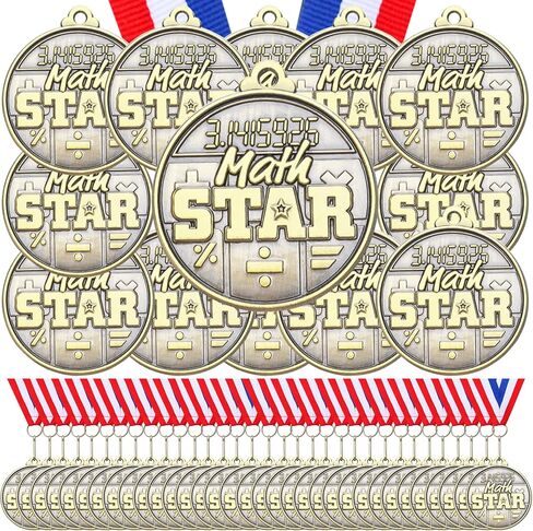 Quelay 60 Pcs 2 Inches Bulk Award Medals Metal Winner Medals with Neck Ribbons for Competitions Graduation School Party Adults Tournaments Trophy Award Prize Gift in Saudi Arabia