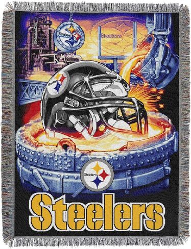Northwest NFL Pittsburgh Steelers Unisex-Adult Woven Tapestry Throw Blanket, 48" x 60", Home Field Advantage in Kuwait