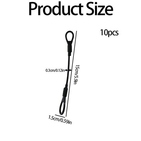 10 Pcs 5.9 Inch Stainless Steel Safety Wire Rope,PVC Coated Security Cable with Loops for Outdoor Gate, Chain Lock, Hanging & Security Use in Saudi Arabia