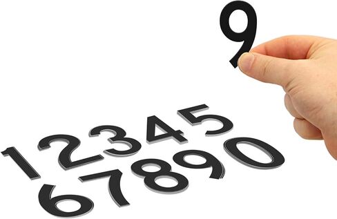 SmartSign Number Stickers 0-9 Die-Cut Vinyl Number Labels | 100 Pieces Kit, 3" Character Height, Black, Made in USA in Saudi Arabia