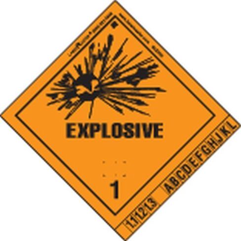 Labelmaster SLEX32 Explosive 1 ملصق دولي، فينيل، مواد خطرة، 4 بوصة × 4 بوصة (عبوة من 500 قطعة) in Saudi Arabia