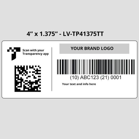 Amazon Transparency Labels - [500 Labels/1 Roll], 4" x 1.375", Type 4 | Thermal Transfer Material | LabelValue in Saudi Arabia