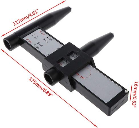 Wheel PCD Gauge PCD Caliper Ruler for Rim 4, 5, 6, 8 Holes Bolt Gauge Bolt Pattern Tool 100mm Measure to in Kuwait