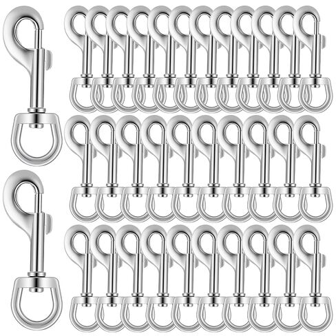 36 قطعة خطافات دوارة، مشبك علم شديد التحمل مقاس 2.76 بوصة، خطافات مشبك ذات طرف واحد، مقود الكلب مشبك متعدد الأغراض لكاميرا سلسلة مفاتيح طوق الحيوانات الأليفة (فضي) in Kuwait