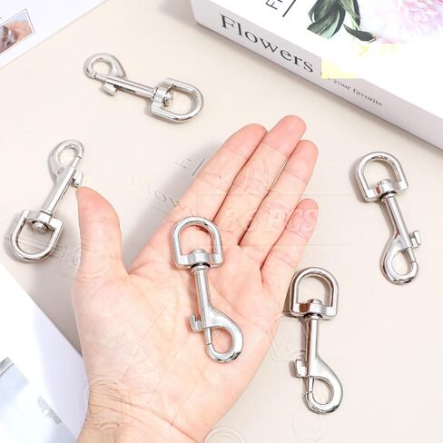 36 قطعة خطافات دوارة، مشبك علم شديد التحمل مقاس 2.76 بوصة، خطافات مشبك ذات طرف واحد، مقود الكلب مشبك متعدد الأغراض لكاميرا سلسلة مفاتيح طوق الحيوانات الأليفة (فضي) in Kuwait