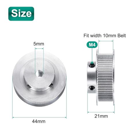 uxcell 2pcs GT-2 60T Pulley Synchronous Wheel 5mm Bore, Aluminum Timing Pulley 60 Teeth, Fit Width 10mm Timing Belt for 3D Printer CNC Machine in Saudi Arabia