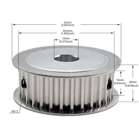 HTD 5M Timing Belt Pulley 30 Teeth 12mm Bore for 15mm Width Belt,5mm Pitch Aluminum 30T Timing Pulleys 30-5m-15-12mm in Saudi Arabia