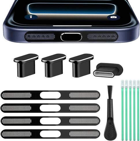 4 Pack iPhone Dust Plug kit Lightning Port Plug with Phone Speaker Cover Compatible with iPhone 14, 13,12,11, Pro, Max Series Protector Charging Port Dust Cover in Saudi Arabia