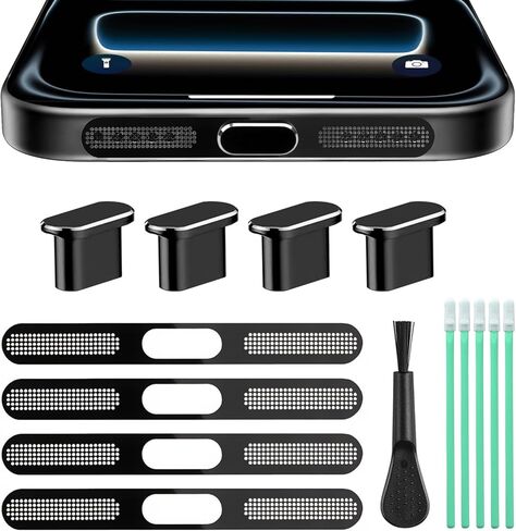 4 Pack iPhone Dust Plug kit Lightning Port Plug with Phone Speaker Cover Compatible with iPhone 14, 13,12,11, Pro, Max Series Protector Charging Port Dust Cover in Saudi Arabia