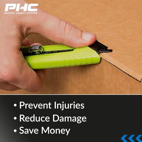Pacific Handy Cutter S5R Box Cutter | Heavy Duty Utility Knife, Tape Splitter, & Film Cutter | 3-Position Retractable Box Cutter with Easy Blade Change | For Right Handed Users in Kuwait