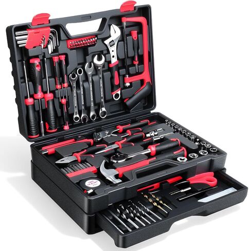 مجموعة أدوات - 412 قطعة لإصلاح المنزل/مجموعة أدوات السيارات، منظم تخزين مع أدراج، حقيبة تخزين صندوق الأدوات للنساء والرجال، مثالية لأصحاب المنازل، والعاملين في الصناعة اليدوية، والحرف اليدوية، والأشغال اليدوية in Kuwait