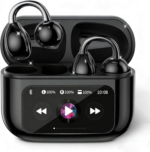 سماعات أذن مقطع ، وسماعات أذن مفتوحة مع شاشة LCD اللمسات اللاسلكية 5.4 ، وسماعات أذن مفتوحة M100 خفيفة الوزن مع جسر على شكل C ، وخطاف نحيف ، وبطارية 48 ساعة ، للرياضة ، واللياقة (الأرجواني) in Kuwait