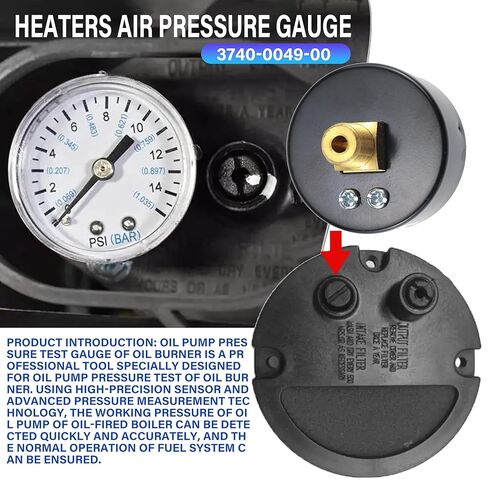 Oil Burner Pumps Test Gauge 70-025-0100 heaters Air Pressure Gauge ，Vacuum Pressure Gauge 21-1115 Fits Desa, Reddy, Master, Remington, All-Pro, Dyna Glo, Dayton, Knipco, etc Kerosene heaters in Kuwait