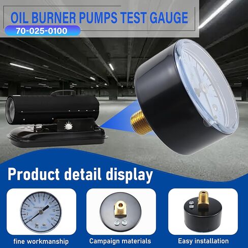 Oil Burner Pumps Test Gauge 70-025-0100 heaters Air Pressure Gauge ，Vacuum Pressure Gauge 21-1115 Fits Desa, Reddy, Master, Remington, All-Pro, Dyna Glo, Dayton, Knipco, etc Kerosene heaters in Kuwait