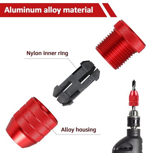 2 Pcs Drill Depth Stop Collar Set, Adjustable Aluminum Drill Bit Stopper with Protective Nylon Inner Ring, Fits 5/64"-7/16" Bits, Precision Depth Controller for Woodworking & Plastics in Kuwait