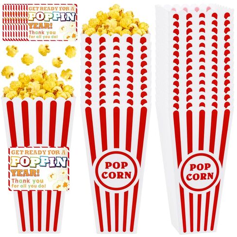 24 عبوة من حاويات الفشار البلاستيكية هدية نهاية العام، دلاء أكواب كلاسيكية مخططة باللونين الأحمر والأبيض مع بطاقات، وصناديق الفشار البلاستيكية القابلة لإعادة الاستخدام لمستلزمات الأفلام الليلية، وحفلات التخرج المدرسية in Kuwait