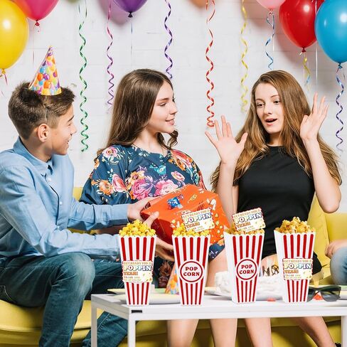 24 عبوة من حاويات الفشار البلاستيكية هدية نهاية العام، دلاء أكواب كلاسيكية مخططة باللونين الأحمر والأبيض مع بطاقات، وصناديق الفشار البلاستيكية القابلة لإعادة الاستخدام لمستلزمات الأفلام الليلية، وحفلات التخرج المدرسية in Kuwait