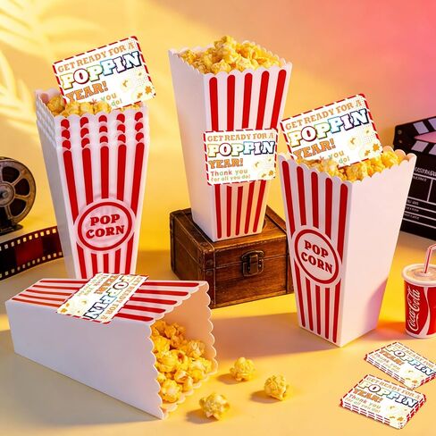 24 عبوة من حاويات الفشار البلاستيكية هدية نهاية العام، دلاء أكواب كلاسيكية مخططة باللونين الأحمر والأبيض مع بطاقات، وصناديق الفشار البلاستيكية القابلة لإعادة الاستخدام لمستلزمات الأفلام الليلية، وحفلات التخرج المدرسية in Kuwait