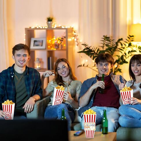 24 عبوة من حاويات الفشار البلاستيكية هدية نهاية العام، دلاء أكواب كلاسيكية مخططة باللونين الأحمر والأبيض مع بطاقات، وصناديق الفشار البلاستيكية القابلة لإعادة الاستخدام لمستلزمات الأفلام الليلية، وحفلات التخرج المدرسية in Kuwait