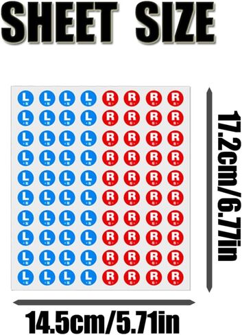 3 Sheets(240PCS) 15MM L & RStickers for Marking Left and Right Direction Indicator Sticker Waterproof Self Adhesive L R Label Stickers Round Stickers in Saudi Arabia