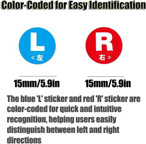 3 Sheets(240PCS) 15MM L & RStickers for Marking Left and Right Direction Indicator Sticker Waterproof Self Adhesive L R Label Stickers Round Stickers in Saudi Arabia
