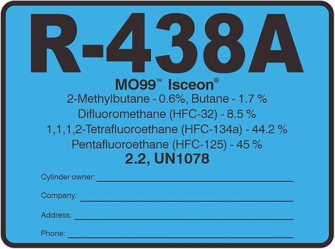 R438A HVAC/R Labels R-438A Color Coded Refrigerant ID Labels Cerification Tag Stickers identifier 20 Pack in Kuwait