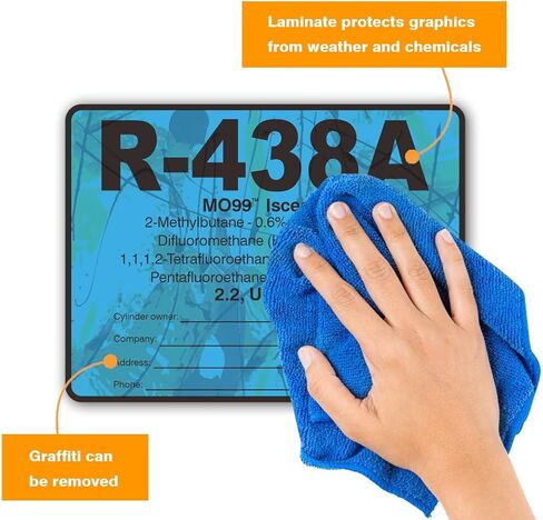 R438A HVAC/R Labels R-438A Color Coded Refrigerant ID Labels Cerification Tag Stickers identifier 20 Pack in Kuwait